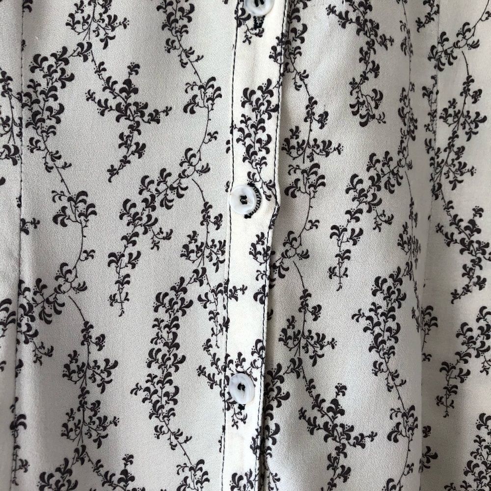 Peruvian Connection Cream Brown Floral Button Top - Picture 3 of 7